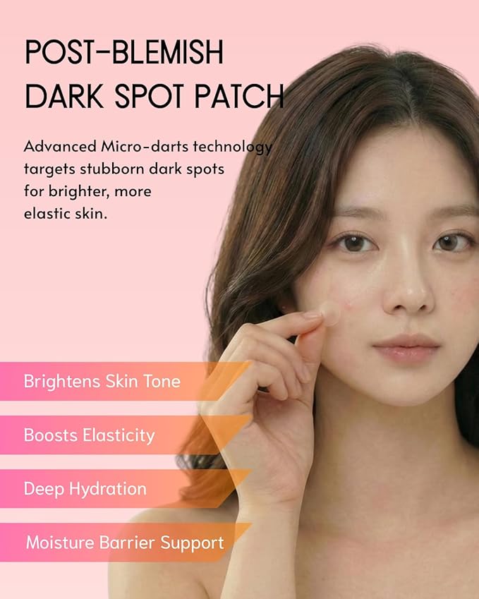 le dalcom Korean Micro-darts Patch, Post Blemish Dark Spot Care for Radiance & Elasticity, Brighter-looking Skin Tone, Niacinamide & Adenosine, Individual Blister Package (6 Patches)