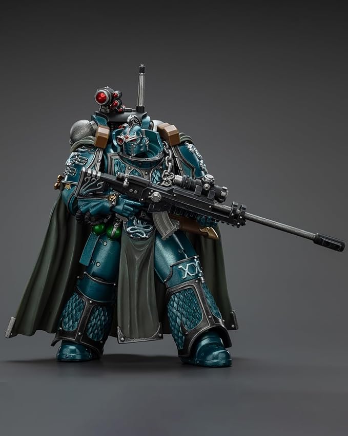 JoyToy 40K Genuine License 1:18 Action Figure, Alpha Legion Exodus The One who is Many with Sniper Rifle and Power Dagger, 4.96 inch Collectible Action Figures Sets