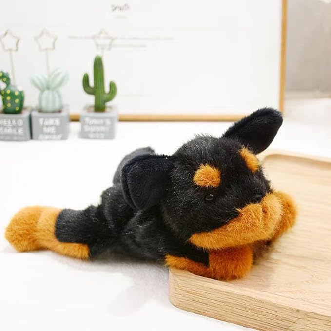 7.8 Inch Rottweiler Dog Stuffed Animals Plush,Cute Dog Weighted Stuffed Animal Soft Fluffy Puppy Plushies Toy Pillow Reward Gifts for Kids Boys Girls