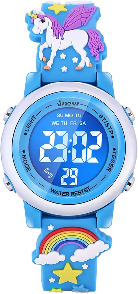 3D Cartoon Waterproof Watches for Girls with Alarm - Best Toys Gifts for Girls Age 3-12