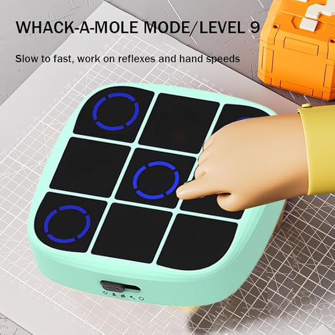 Tendry Tic Tac Toe Electronic Game - 3-in-1 Portable Travel Board Game for Kids & Adults, Handheld LED Puzzle Games for Family Fun, Educational Christmas Birthday Gifts for Ages 3+(Green)