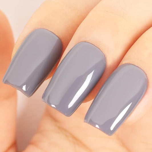 Grey Gel Nail Polish, 0.51 Fl Oz UV/LED Soak Off Neutral Nude Gray Gel Polish kit for Manicure Salon or Nail Art Starter - GP0049