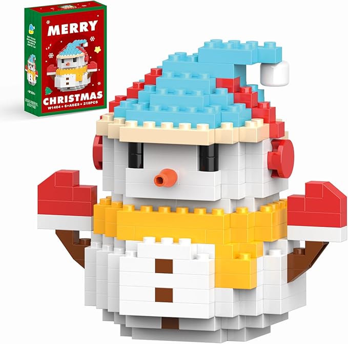 Christmas Building Blocks Compatible for Lego Christmas Snowman Micro Blocks Stacking New Toys Holiday Present Box New Year Gifts for Kids Ages 6+ Boys and Girls(Snowman)