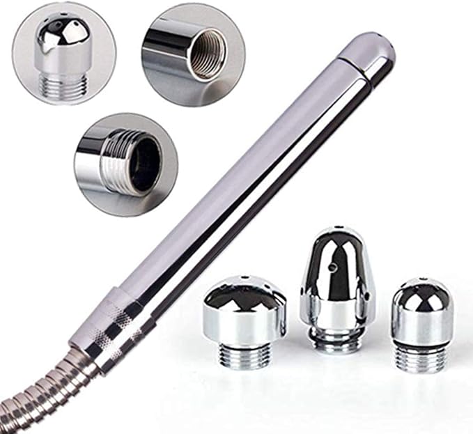 Shower Douche Enema Kit with Hook up, Colon Nozzle Cleaner System with 59 inch Shower Hose and 3 Heads for Men Women Cleaning