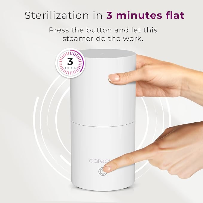 Menstrual Cup Sterilizer - Modern Menstrual Cup Cleaner Unscented Sanitizer - 2-Minute Automatic Steam Wash - Holder Fits Small Soft & Large Period Disc - Steamer Wipes Out 99.9% of Germs
