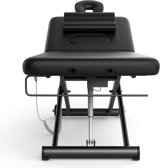 Dolonm Electric Massage Table, Heavy Duty Electric Lift and Electric Backrest 2 Motor Adjustable for Treatment/Medical Spa/Facial Bed/Beauty Bed/Massage Bed and More - 31.2 Wide x 75 Long, Black