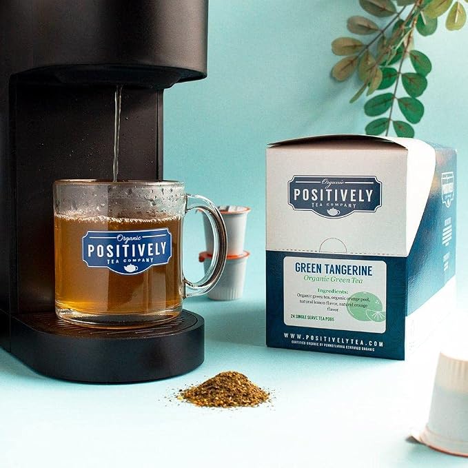 Organic Positively Tea Company, Green Tangerine Green Tea, K-Cup Compatible, 24 Pods