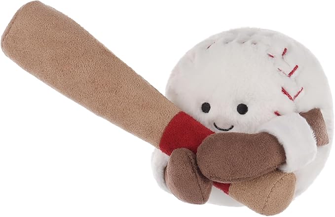 Apricot Lamb Happy Baseball Stuffed Animals for Kids, Soft Cute Plush Toys for Baby Girl and Boy, Fluffy Happy Baseball