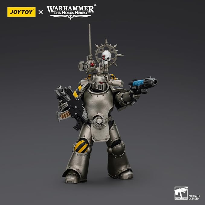 JOYTOY 1/18 Action Figures - Warhammer The Horus Heresy Iron Warriors MKlIl Tactical Legionary with Nuncio-vox - 5‘’,Highly Posable Collectible Model Ages 15+