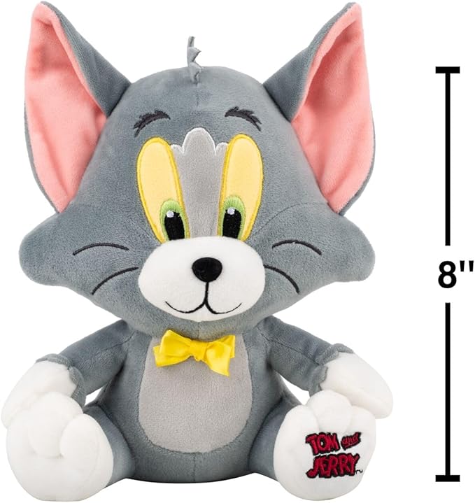 Jazwares Warner Bros. Discovery Tom and Jerry, 8-Inch Tom Plush - Super-Soft and Huggable Plush Toy - Official Licensed Plush - for All Ages
