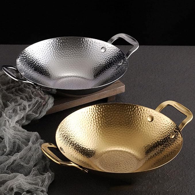 UPKOCH Stainless Steel Stock Pot Double Handles Korean Style Cooking Pot for Home Use Heat-resistant and Easy to Clean Kitchen Essential