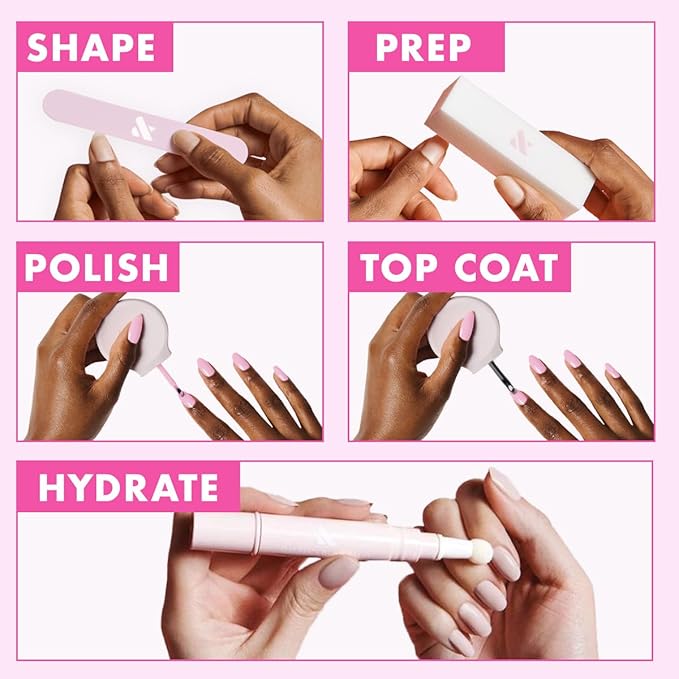 Olive & June Long Lasting Nail Polish | Spring Pastel Nails | Plump Gel-Like Finish No Lamp Needed | Lasts up to 10 days | Salon-Quality 15-Free Vegan & Cruelty-Free Chip-Resistant | JM Pinky Lavender