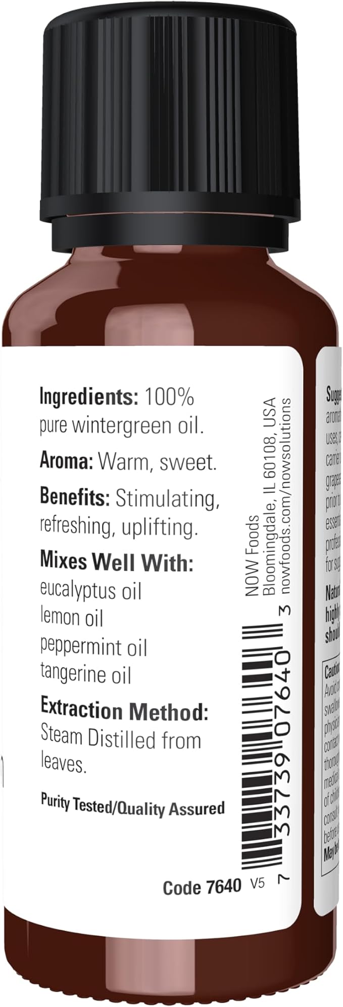 NOW Foods Essential Oils, Wintergreen Oil, Stimulating Aromatherapy Scent, Steam Distilled, 100% Pure, Vegan, Child Resistant Cap, 1-Ounce (Pack of 2)