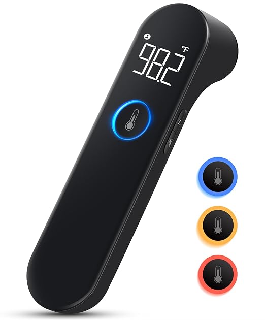 No-Touch Forehead Thermometer for Adults and Kids, Fast Accurate Baby Thermometer with Fever Alarm & Mute Mode - Take Quick Temperature Easily