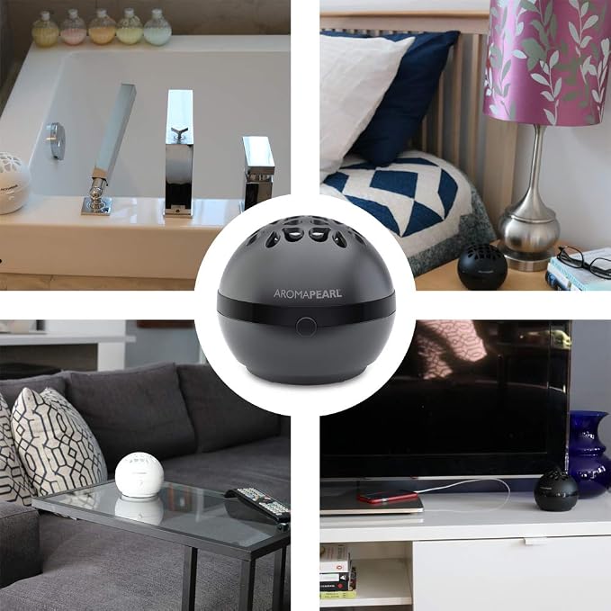 AromaPearl Electric and Battery Operated Personal Aromatherapy Diffuser Great for The Home, Office and for Travel (Black)