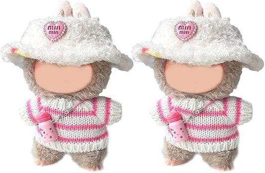 2 Sets for Labubu Clothes/for Labubu Outfits,Clothes Set for 17cm Lububu Doll,Clothing for LA BUBU, Stylish Adorable Accessories (No Doll) (No doll-YZZS1-2 Sets)