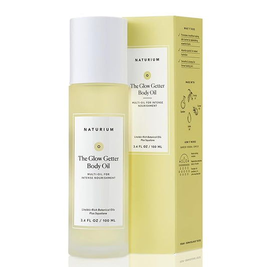 Naturium The Glow Getter Body Oil, Multi-Oil for Intense Nourishment, Hydrating & Moisturizing Formula, Vegan & Cruelty-Free, 3.4 oz