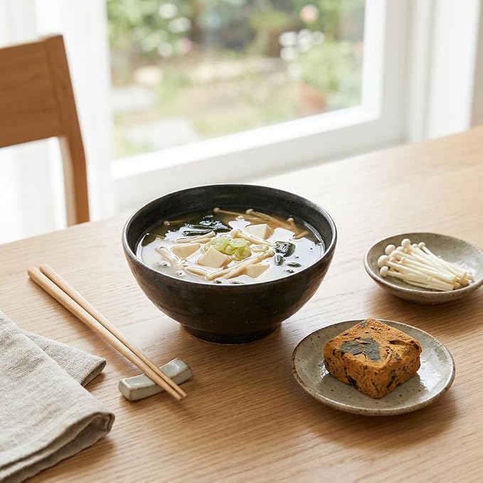 Benepisyo Instant Miso Soup Packets, 5 Pack Enoki Mushroom 팽이버섯 미소 된장국 5개입 | Freeze dried miso soup packets, enoki mushroom and seaweed, warm savory broth, quick comforting meal, office snack