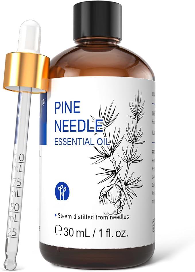 HIQILI Pine Needle Essential Oil, Strong Fresh Woody Fragrance for Better Breath Used with Aromatherapy Diffuser, Soap Candle Making Scent, DIY Perfume, Beard Shave and Cleaning Spray - 30ml | Creating a Fresh, Woody Scent for DIY Soap, Candle Making, ...