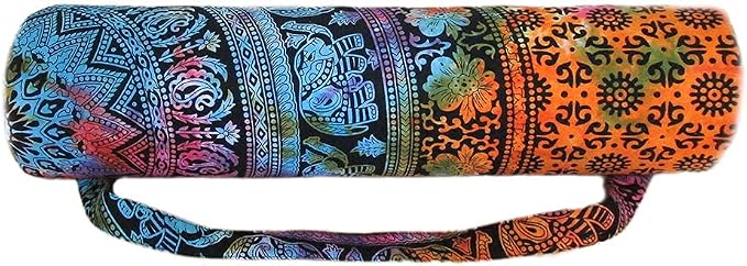 INDIAN CRAFT CASTLE ICC Yoga Mat Bag Carrier Full-Zip Exercise Yoga Mat Carry Bag for Women Men with Multi-Functional Storage Pockets and Adjustable Shoulder Strap 26X6 Inches