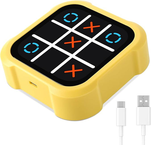Tic Tac Toe Bolt Game, Electronic 4-in-1 Handheld Puzzle Game Console, Portable Infinite TicTacToe Travel Game for Educational and Memory Growth， Family, Toys Board Games for Kids and Adults
