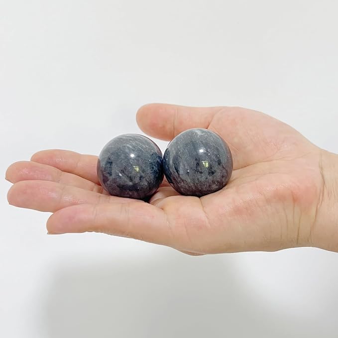 Traditional Chinese Baoding Balls, Marble Health Exercise Stress Relief Balls with a Retro Style Tassel Boxes for Gift, Dark Grey, 2-Piece Set, Medium-1.57"