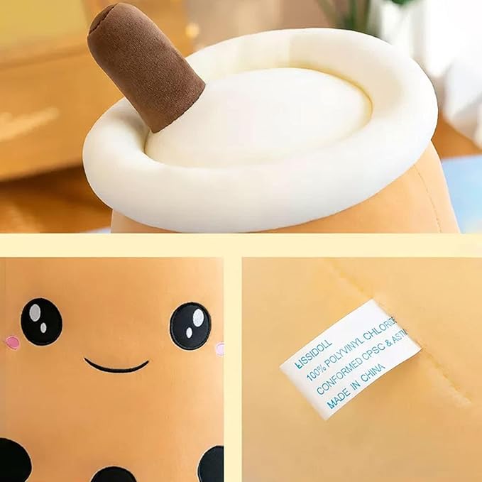 Cute Boba Tea Plush Stuffed Animal 14 Inch Bubble Tea Kawaii Plushies Cartoon Soft Milk Tea Cup Cuddly Pillow Home Hugging Birthday Gift for Children Kids Boys Girl Room Decor Bedtime, 14Inches