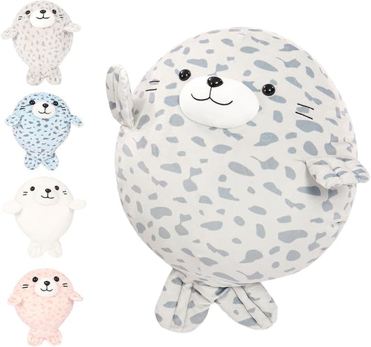 MaoGoLan Chubby Blob Seal Pillow Plush,20" Giant Seal Stuffed Animals with 4 Babies Inside,Ultra Soft Stuffed Throw Pillow for Kids,Girls,Boys