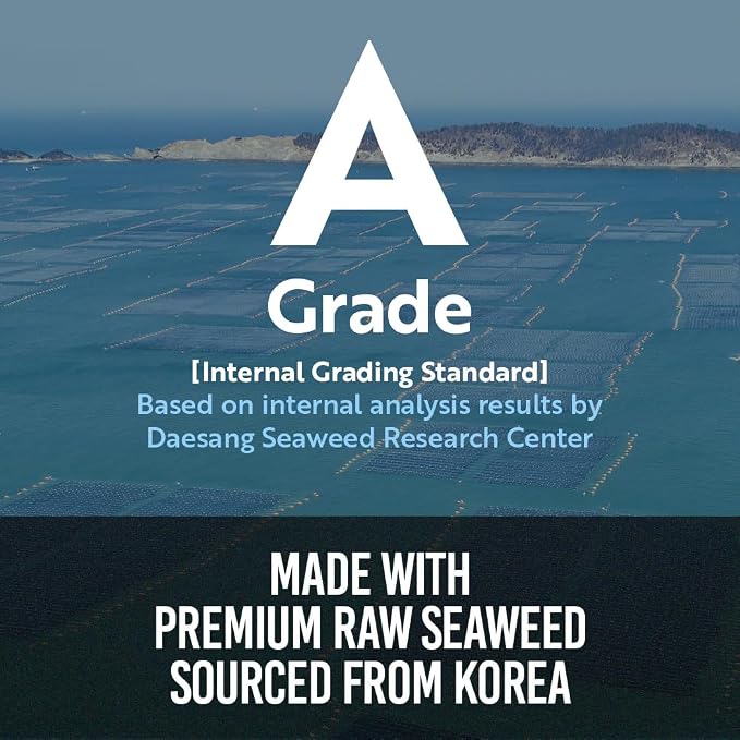 Premium Roasted Seaweed Snack [Perilla Oil | Pack of 16] - Crispy & Savory Korean Laver | Vegan Gluten-Free Plant-Based Snack | Made in Korea | Light & Crunchy Sheets for Lunchboxes & On-the-Go [O’food]