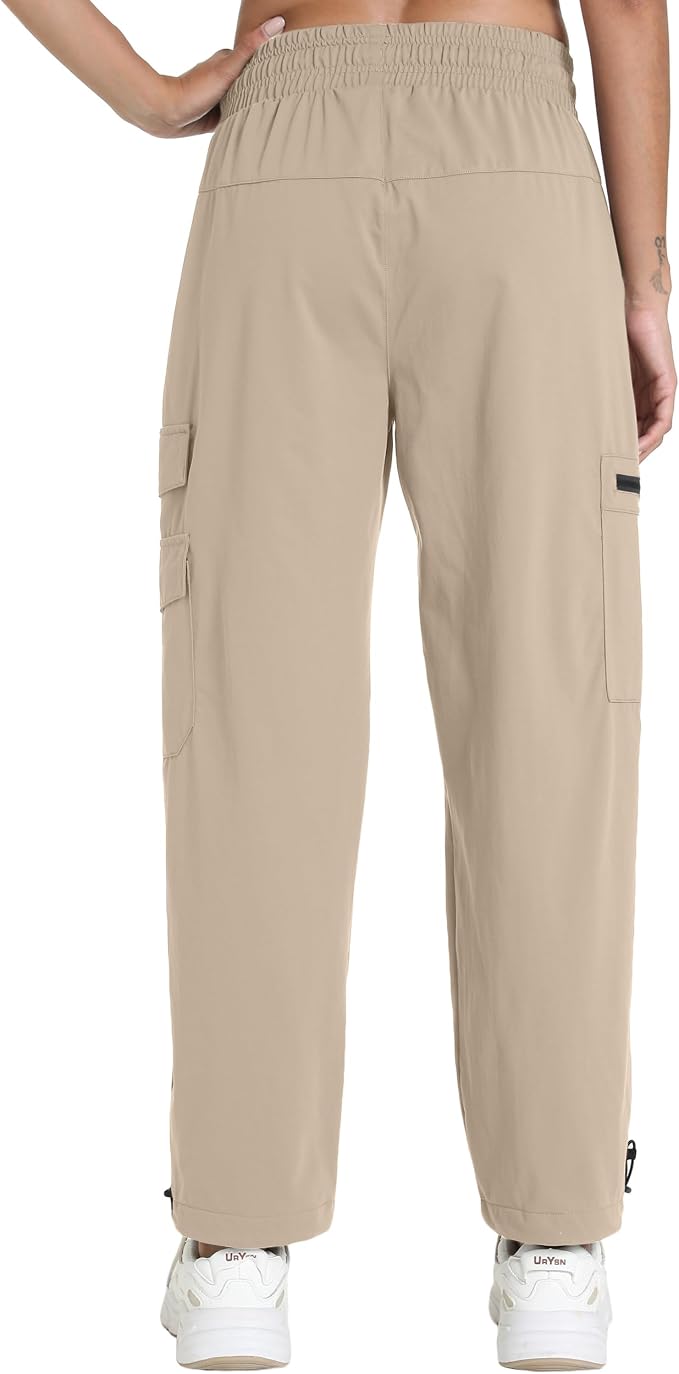 Rrosseyz Women's Hiking Pants with Pockets - Lightweight Water Resistant Joggers Cargo Pants for Casual Travel Golf Outdoor