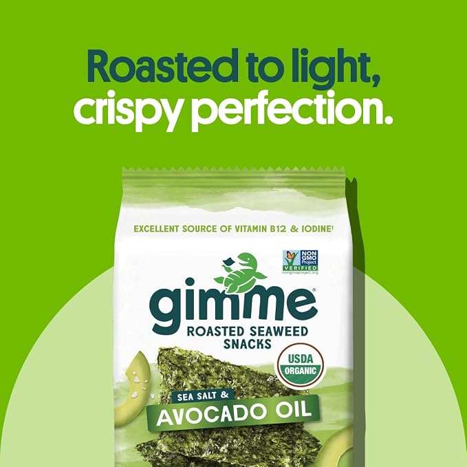Gimme 6 CT Sea Salt & Avocado Oil Organic Seaweed Snacks, 4.5g, 0.16oz