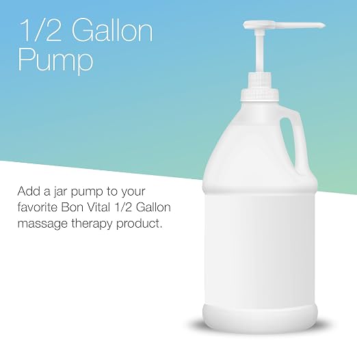 Bon Vital Pump for 1/2 Gallon Bottles, Durable Bottle Pump Dispenser for Massage Lotion, Oils, and Gels, Durable Reusable Gallon Pump with Long Tube, Lockable Leak-Resistant Design