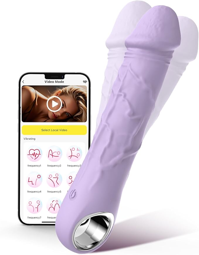 BGGOOD Adult Toys App Control Vibrators - 7.1 Inch Realistic Silicone Dildos with 9 Vibrations - Clitoris G Spot Dildo Vibrator Wand - Female Sex Toys for Women