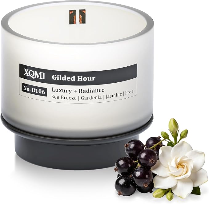 Smart Scented Candle Refill,Gilded Hour,4.25oz Soy Wax with 13% Perfume-Grade Oils, ±35H Burn Time, Wooden Wick, Explosion-Proof Glass(Sea Breeze| Gardenia|Jasmine| Rose)
