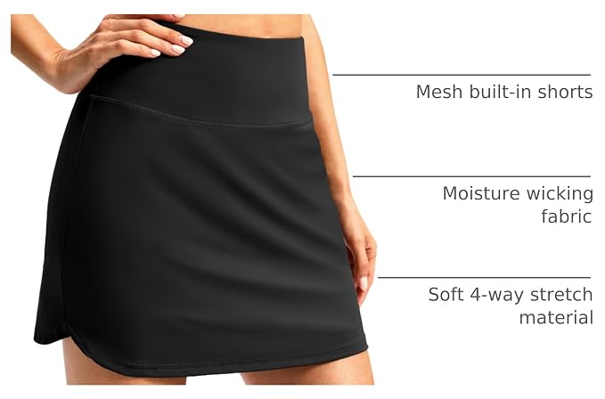 G Gradual 16"/18" Skorts for Women Golf Skirt with 2 Pockets Summer Casual | Built-In Shorts, High Waist, Soft 4-Way Stretch, Breathable Mesh Liner, Tennis Pickleball Athletic Wear, Easy To Match