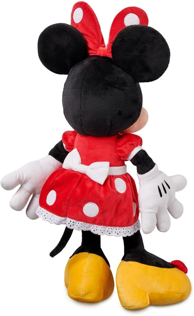 DISNEY STORE Official Minnie Mouse Red Dress Medium Soft Toy for Kids, Cuddly Character with Fuzzy Texture and Embroidered Details, Disney Plushy Suitable for All Ages.