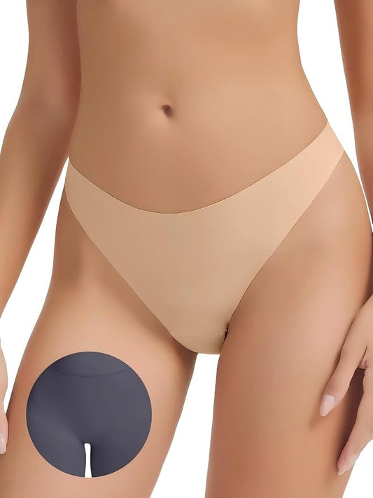 Seamless Camel Toe Thongs for Women Invisible Thong Panty Liners No Show Camel toe G-Strings Workout Underwear