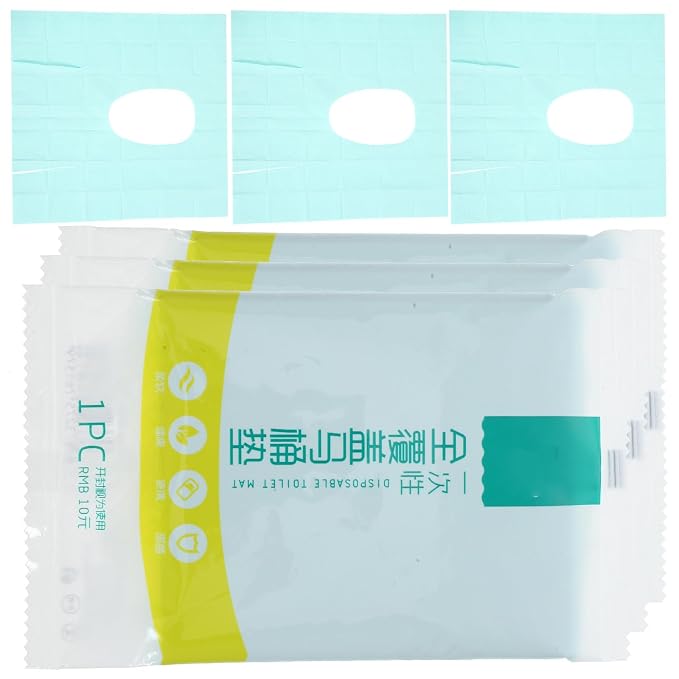 Toyvian 10pcs Disposable Toilet Seat Covers for Travel and Potty Training, Waterproof Pe Material, Extra Large 63x65cm Fully Covered Pads, Individually Wrapped Portable Bathroom