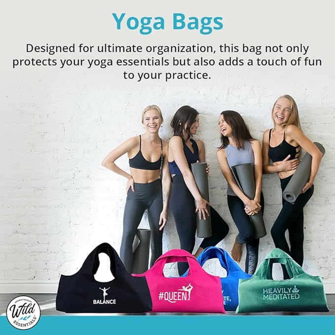 Wild Essentials Yoga Bag, Exercise, Tote, Large Carrier, Shoulder Strap, Inner Pocket, Fits Most Mats, Recycled Cotton Canvas