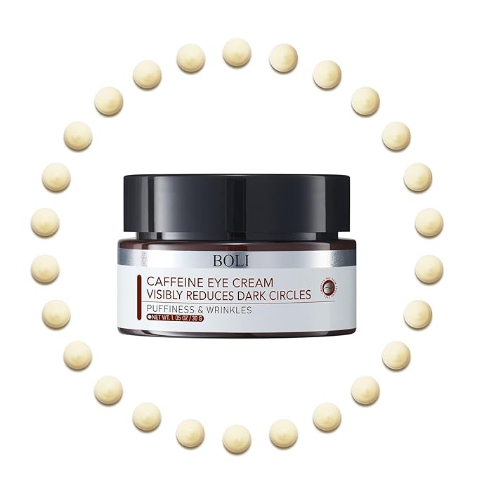 BOLI Caffeine Eye Cream, Under Eye Cream Niacinamide Peptides for Puffy Bags Fine Lines Dark Circles (1.05 oz)