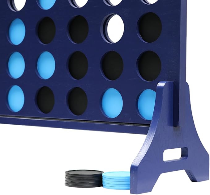 Tailgating Pros Premium Navy Giant Four in a Row with Carrying Case - Jumbo Oversized Outdoor Yard Game - Connect Multiple Pucks in a Row to Win - Many Puck Colors Available!