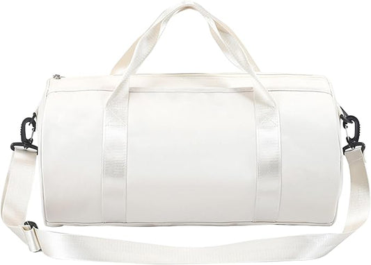 Small Gym Bag for Women Small Duffle Bag with Wet Compartment Sport Bags Gym Tote Bag for Workout Yoga Swimming Dance (White(wet pocket))