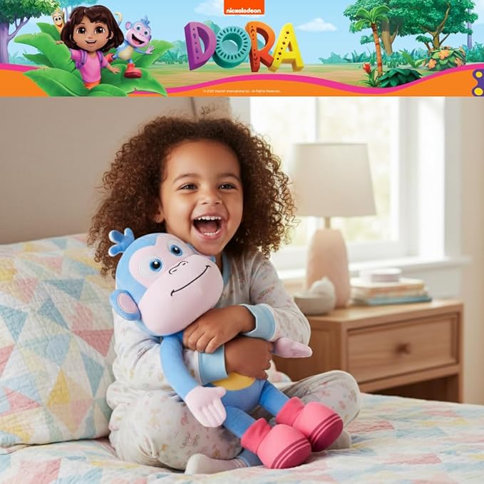 Franco Dora The Explorer Boots Cuddle Pillow Buddy, Kids Bedding Super Soft Cozy Monkey Pillow, (Officially Licensed Product)