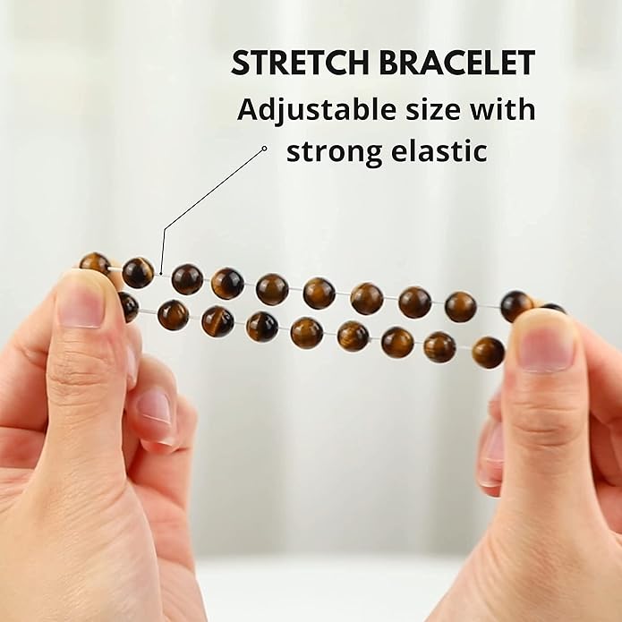 Crystal Vibe 8mm Beaded Bracelets For Women Men - Healing Crystal Bracelet - Adjustable Size