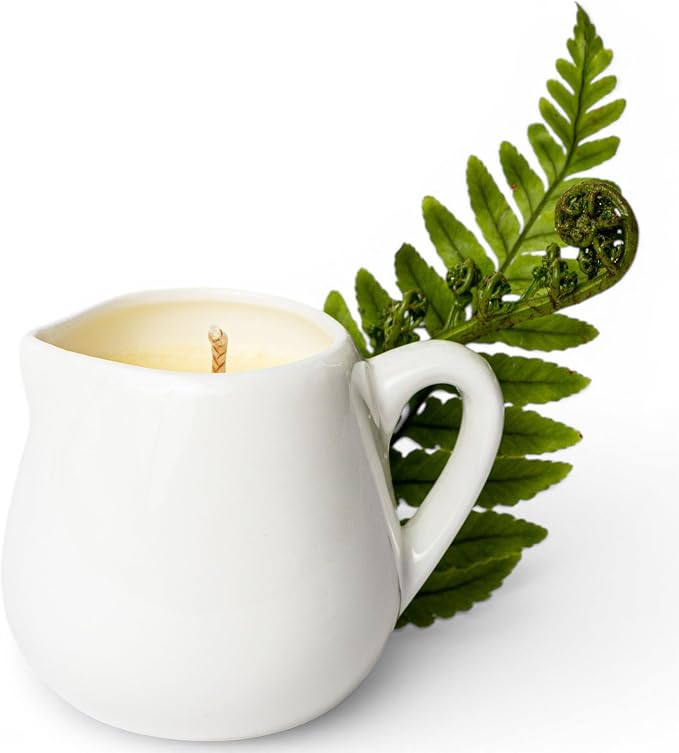 Massage Candle Bergamot & Vetiver Grass – Warm Body Oil Candle with Natural Butters – Sensory Self-Care & Skin Moisturizing – 2.6 Oz White Carafe with Handle – Second Life You're So Tight