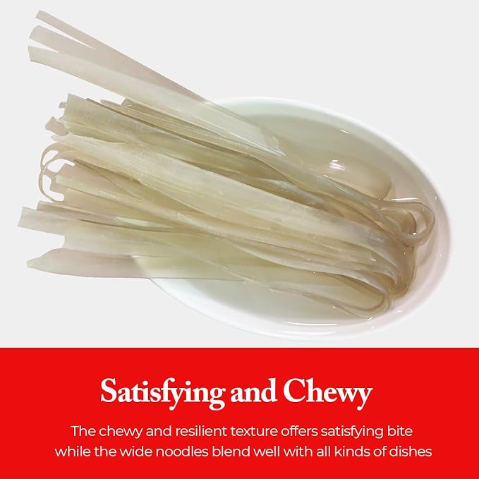 Wang Wide Glass Noodles, Korean Sweet Potato Glass Noodles | Japchae & Hot Pot, Sweet Potato Starch, Gluten Free, Vegan, Pack of 1 (10.58 oz)