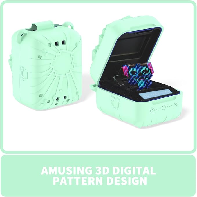 Soft Silicone Case for Bitzee Disney Interactive Toy Digital Pet, Shockproof and Protective Carrying Case for Bitzee Disney Virtual Electronic Pets with Lanyard (Mint Green)