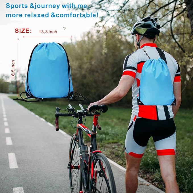 Drawstring Backpack Bulk 30Pcs Draw String Backpack Bags DIY Gym Sports Traveling Yoga Cinch Bag Sackpack Drawstring (sky blue)