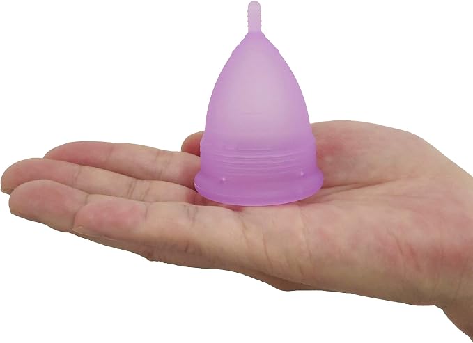 Croing Reusable Menstrual Cup Set of 4, Period Cup, 2 pcs Small and 2 pcs Large (Purple and White)