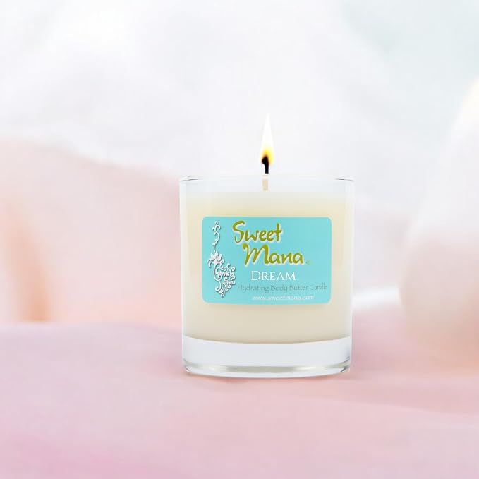 Dream Lotion Candle | Lavender + Frankincense + Myrrh | Massage Candle | Luxury Soy Candle | Aromatherapy Candle | Body Butter | Hand Poured in USA | 9 oz. | Sweet Mana